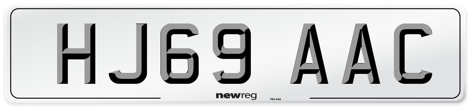 HJ69 AAC Number Plate from New Reg